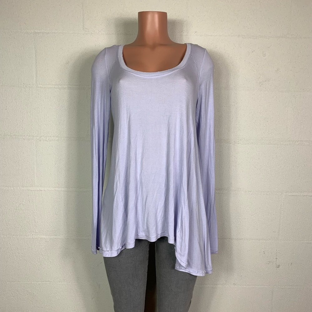 Free people tunic top purple long sleeves medium